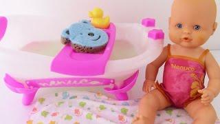 Baby Doll Bathtime Baby Nenuco Baby Girl!Change Clothes+ How to Bath a Baby DOll TOY Boneca