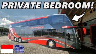 Travelling Across Indonesia on an ULTRA LUXURY BUS in a PRIVATE BEDROOM!