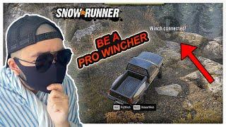 How to Use the Winch PROPERLY in SnowRunner (and MudRunner Too Maybe?) - Basic Tutorial