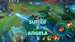 Combo Sun Ce X Angela Gameplay Honor Of Kings China Server Push Rank Hero Skill HOK Global Indonesia