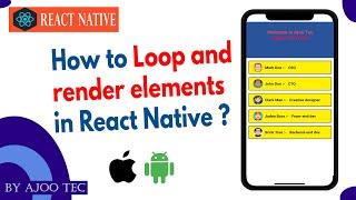How to loop and render elements in react native? || in Hindi
