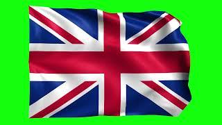 Green screen Footage | United Kingdom Waving Flag Green Screen Animation | Royalty-Free
