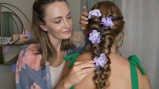 ASMR Perfectionist Fairytale Braiding With Artificial Flowers - Final Touches, Curling, Perfecting