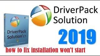 How to fix driver pack not running