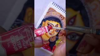 Maa Durga painting with Watercolor ️ #shorts #durgapuja