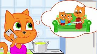 Cats Family in English - We are going to visit grandma in the village Cats Cartoon for Kids