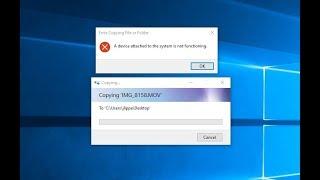 iPhone Error Copying File or Folder A Device Attached To The System Is Not Functioning