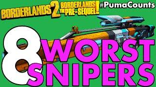 Top 8 Worst Sniper Rifles in Borderlands 2 and The Pre-Sequel! #PumaCounts