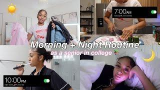 Realistic College Morning + Night Routine 2025 | New Year New Habits | try-on haul + self care