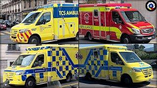 Geneva Ambulances responding with Lights & Siren [Compilation]