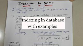 Indexing In DBMS | Why Indexing is used | With Examples | Basics 1/2