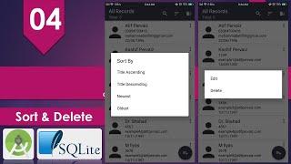 SQLite Android Course | Part 04 | Sort and Delete Records