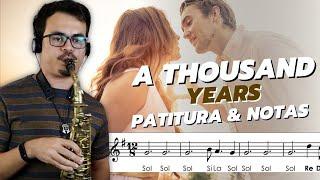 Sax alto - A Thousand Years, partitura com notas.