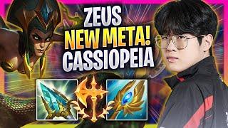 ZEUS CRAZY NEW META CASSIOPEIA TOP! - T1 Zeus Plays Cassiopeia TOP vs Akali! | Season 2024