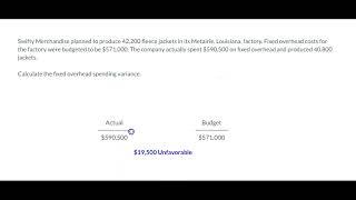 Calculating fixed overhead spending variance