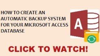 Automatic backup system for your Microsoft Access Database or any other Database