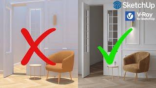 Improve Your Renders | 3 Tips For Realistic Visualizations | V-Ray for SketchUp Tutorial