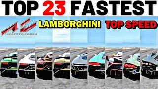 Top 23 Fastest Lamborghini Cars - Assetto Corsa -  | Acceleration Battle