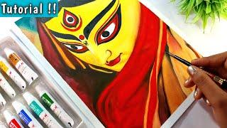 How to Draw Maa Durga  | Step by Step Durga Face Drawing Tutorial