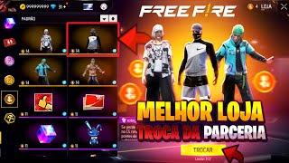 URGENTE!! NOVA LOJA DA PARCERIA 2.0, SKINS DE GRAÇA, PASSE BARATINHO, VOTE NA INCUBADORA - FREE FIRE