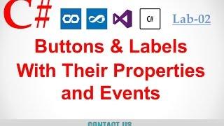 C# in Urdu - Button and Label Controls with Properties and Events