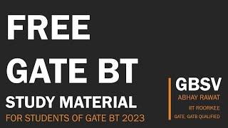 Free GATE Study Material || Gate Biotechnology 2023 || GBSV