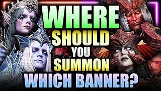 SHOULD YOU SUMMON? Which Banner Edtion! Lust + Arrogance vs. Silas + Vierna ⁂ Watcher of Realms