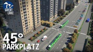 45° Parkplatz an der Straße mit Road Builder Mod erstellen in Cities Skylines 2! | Great Lake 147