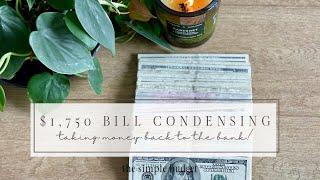 cash envelope bill condensing | $1,750 cash condensing | sinking funds cash condensing