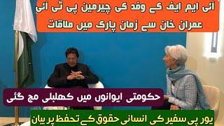 IMF delegation meet with ex PM Imran Khan in zamaan Park| European ambassador statement about human?