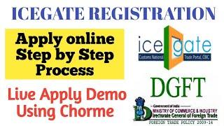 ICEGATE Registration Process Live Demo | Icegate Step by step Process Apply online using chorme