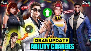 OB45 Character Update | Character Ability Changes Ob45 Update Free Fire Ep-1