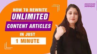 Article Spinning | Rewrite Articles Automatically [Best Tool 2021]