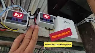 How to solve hot weather temperature in the livestock Farm in an automated way.