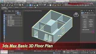 3ds Max Basic 3D Floor Plan Modeling | Wall Door Windows Tutorial
