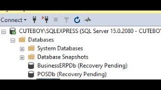 How to Fix database recovery pending