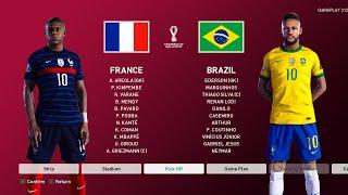 PES 2021 - FRANCE vs BRAZIL - World Cup 2022 Qatar Gameplay - Mbappe vs Neymar