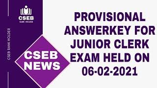 PROVISIONAL ANSWERKEY FOR JUNIOR CLERK EXAM 06-02-2021