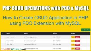 PHP OOP CRUD Operations using PDO Extension with MySQL