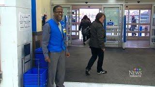 Brampton Walmart greeter entertains shoppers