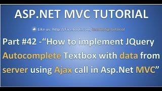 Part 42- Implement Jquery Autocomplete Textbox  with data from Server using ajax in ASP.NET MVC