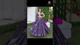 Most beautiful purple colour bridal lehenga design for a perfect Royal wedding look#Aromafashionhub