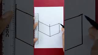 How to Draw A 3d Box #shorts #3d