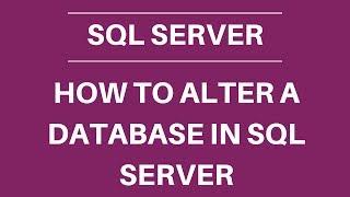 How to alter database in SQL Server (Rename a database)