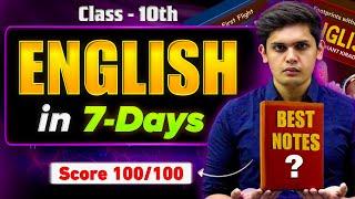 How to Cover English Syllabus in 7 Days| Best Notes | Class 10th| Prashant Kirad