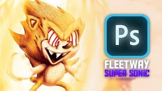 Making Fleetway Super Sonic from a FNF Mod in Photoshop | Speed Edit | Sonic the Comic