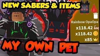 GETTING NEW BEST SABERS & ITEMS! *MY OWN PET* - Roblox