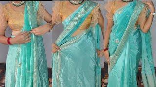 full saree draping tutorial/with perfect pleats/step by step silk saree draping/functions wear saree