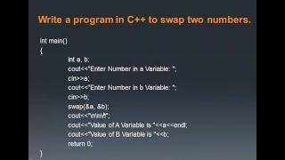 Write a program in C++ to swap two numbers using user define function. | What is Function in C++