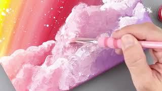 [Faber-Castell Poster Colour Tutorial] Rainbow Painting on Canvas